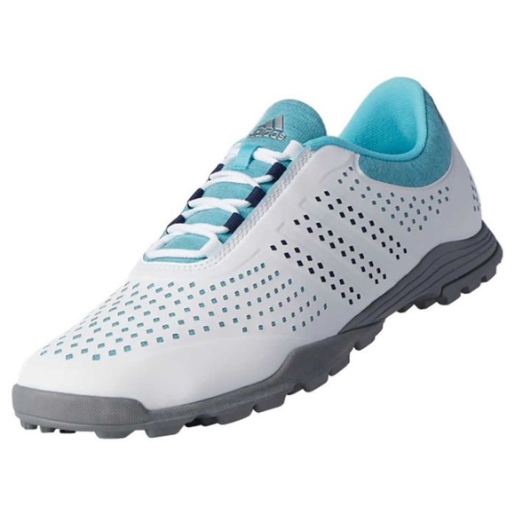 Adidas Women’s Adipure Sport Golf Shoes 8.5 White/Blue - Picture 3 of 7